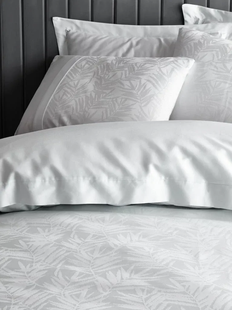 Jacquard Satin Double Duvet Cover Set Leaf Ice Blue[2].webp