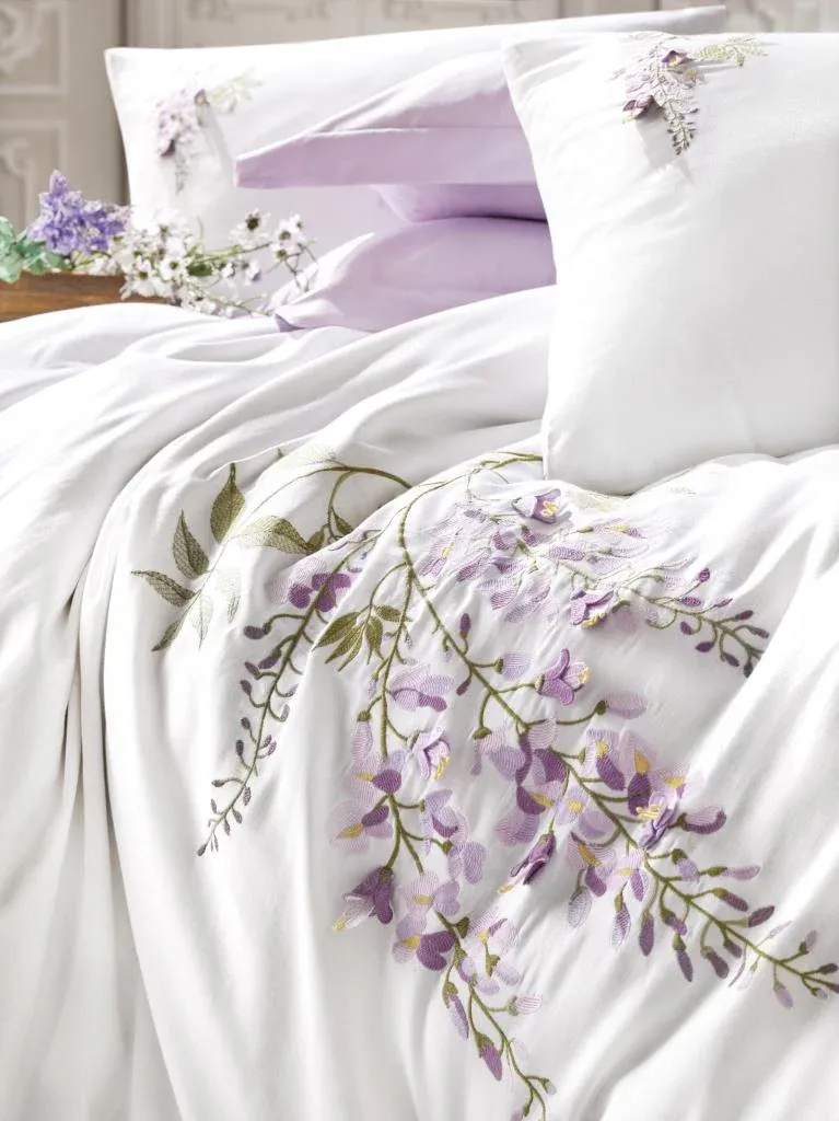 3D Embroidered Satin Double Duvet Cover Set Mita Lila[2].webp
