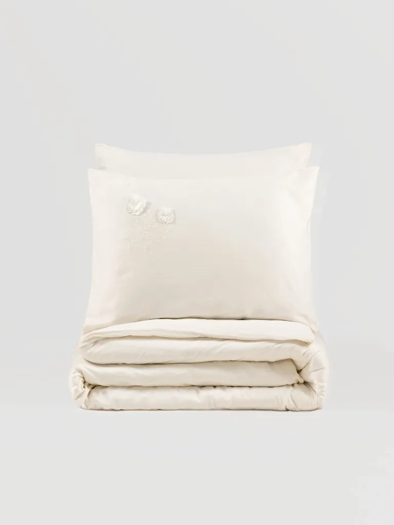 3D Embroidered Satin Double Duvet Cover Set Pure Ecru[3].webp
