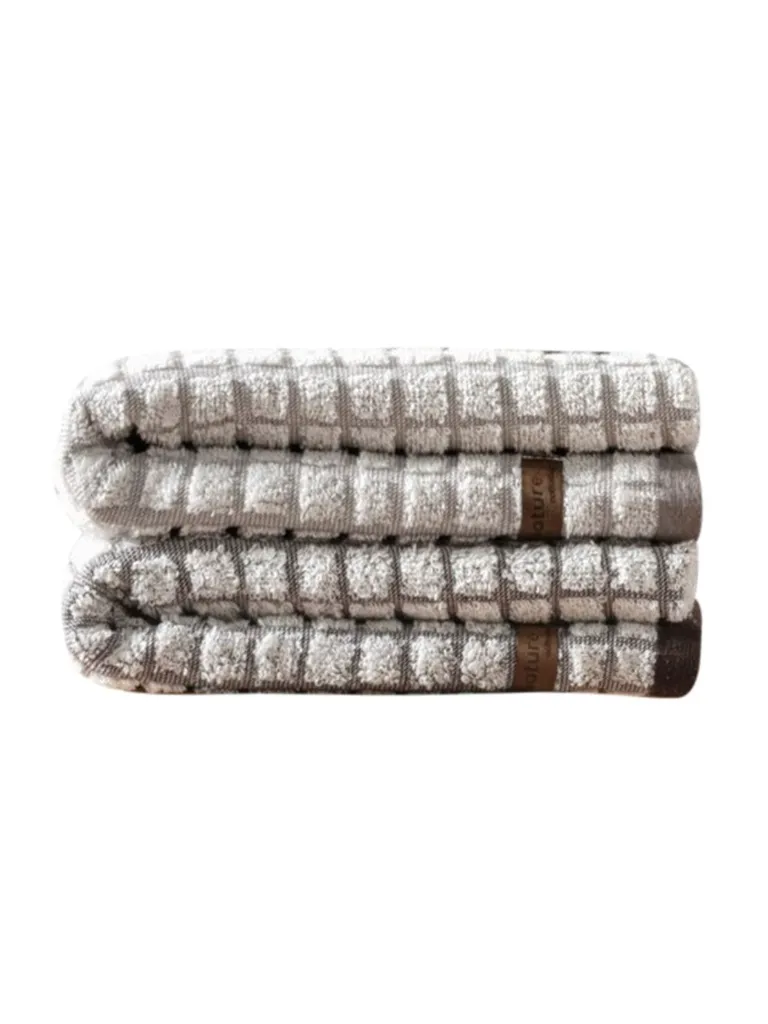Natural Brown Beige Jacquard Towel Set of 4 Pieces - 50x90[4].webp