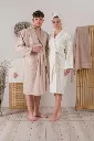 Bamboo 3D Embroidered Family Bathrobe Set Lenora Ecru-Cappuccino[2].webp