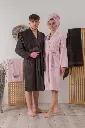Bamboo 3D Embroidered Family Bathrobe Set Perla Pink-Anthracite[2].webp