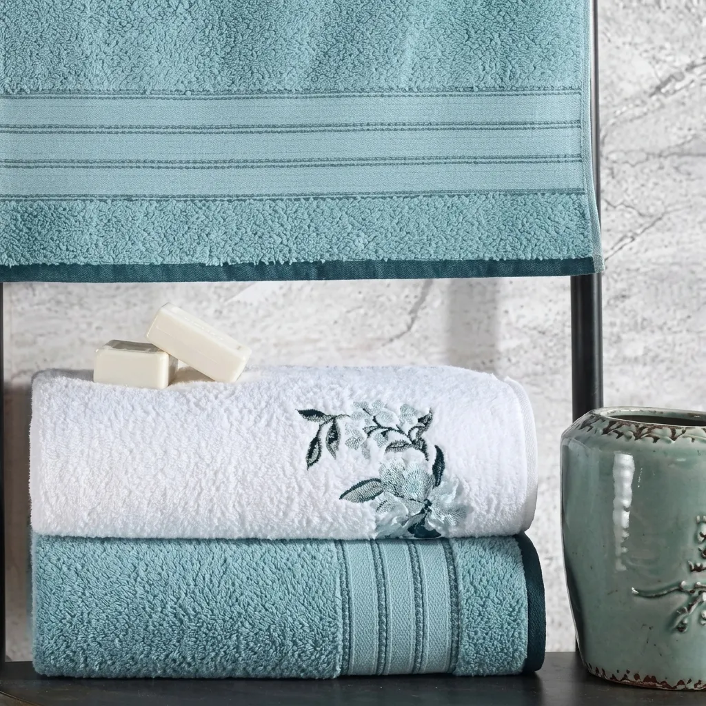 Bathroom Towel Set Colorful Mint-White[2].webp