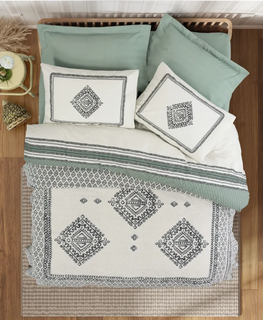 Double Bed Duvet Cover Set with Blanket Hardy Green[2].webp
