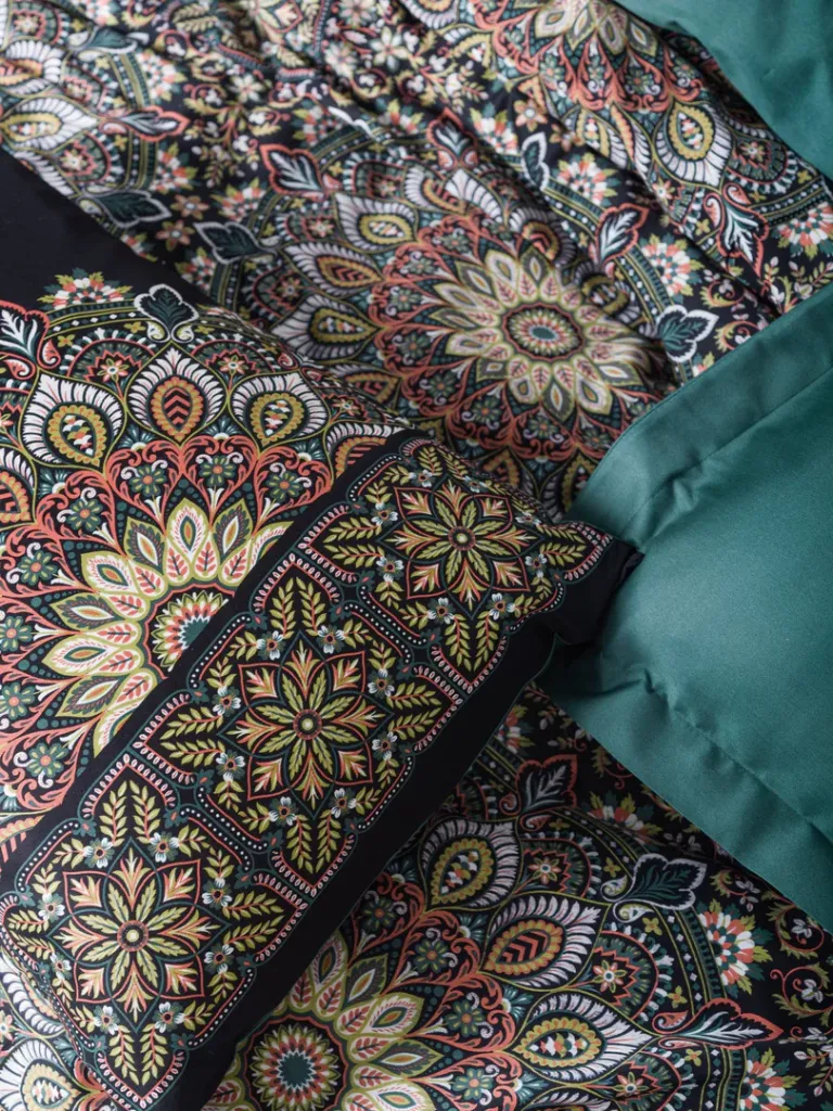 Satin Double Duvet Cover Set Ornate Petrol[2].webp