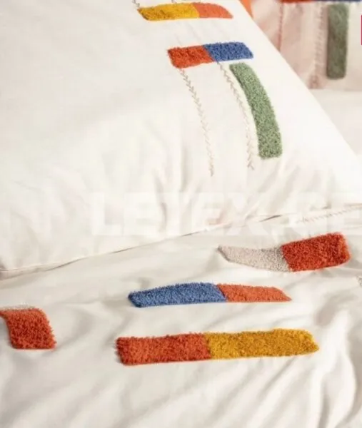 Puff Embroidered Double Duvet Cover Set Katy Cinnamon[2].webp