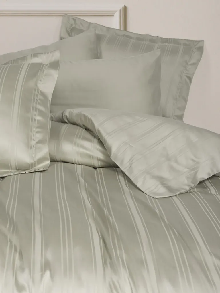 Smart Bamboo Satin Double Duvet Cover Set Stripe Beige[2].webp