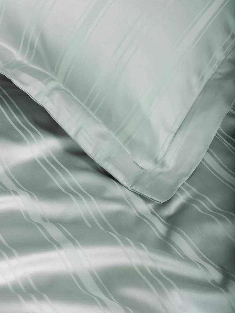 Smart Bamboo Satin Double Duvet Cover Set Stripe Mint[3].webp