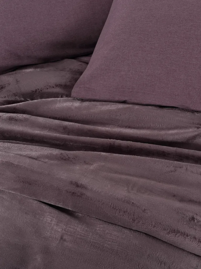 Velvet Double Duvet Cover Set Flossy Plum (Damson)[2].webp