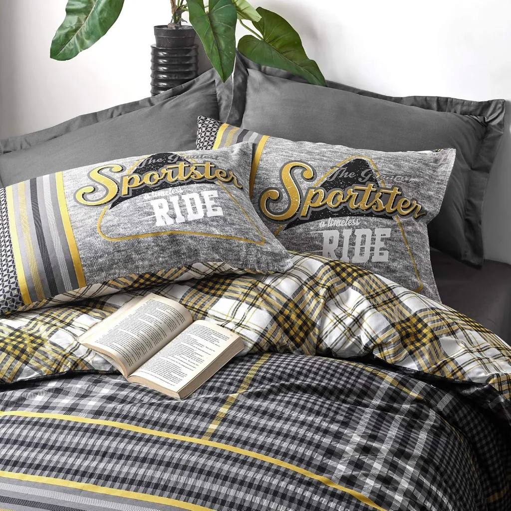 Double Sheet Set Masculine Ranforce - Leonardo Grey[2].webp
