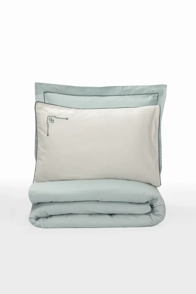 Elite Satin Double Duvet Cover Set Vanko Mint[3].webp