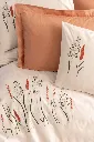 Embroidered Ranforce Double Duvet Cover Set Maia Caramel[2].webp