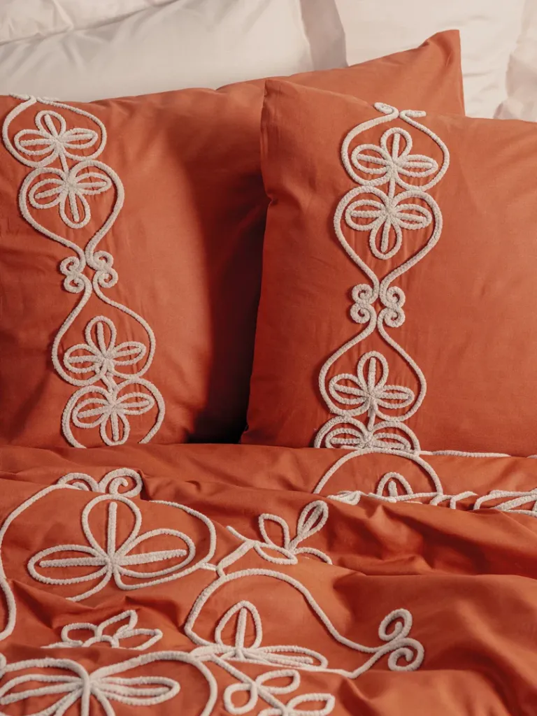 Embroidered Ranforce Double Duvet Cover Set Tiva Beige[2].webp