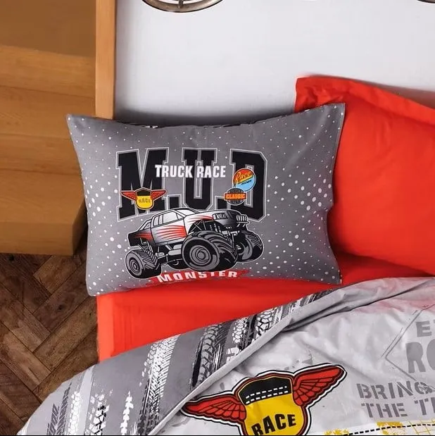 Junior Single Duvet Cover Monster Set in Red[2].webp