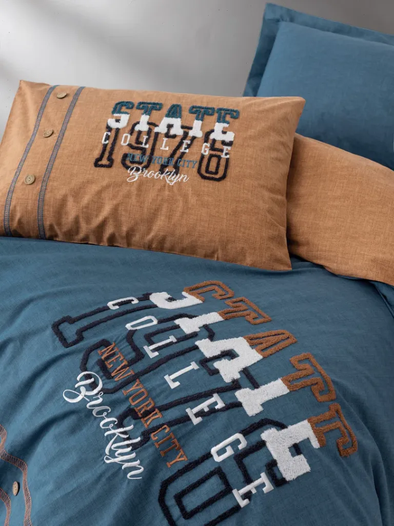 Mood Embroidered Ranforce Single Duvet Cover Set State Cinnamon[2].webp