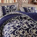 Pera Navy Blue Satin Double Duvet Cover Set[2].webp