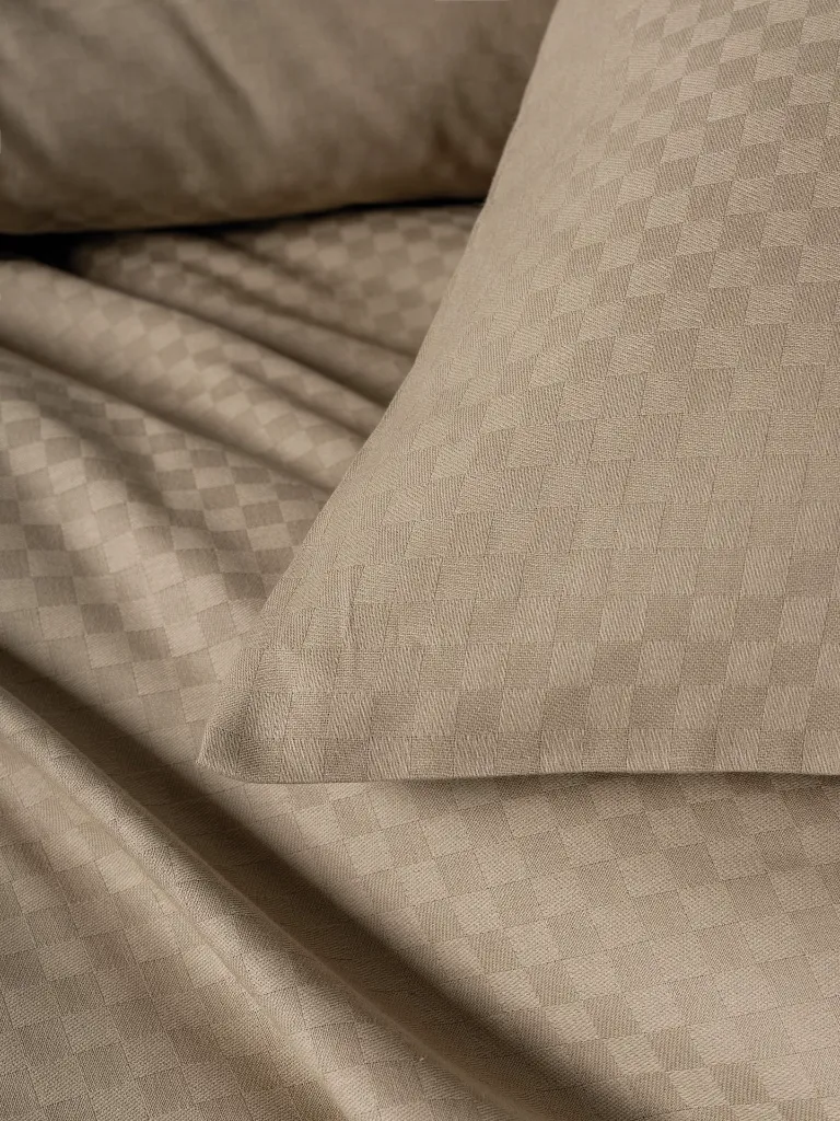 Plaid Ranforce Duvet Set Vizon[3].webp