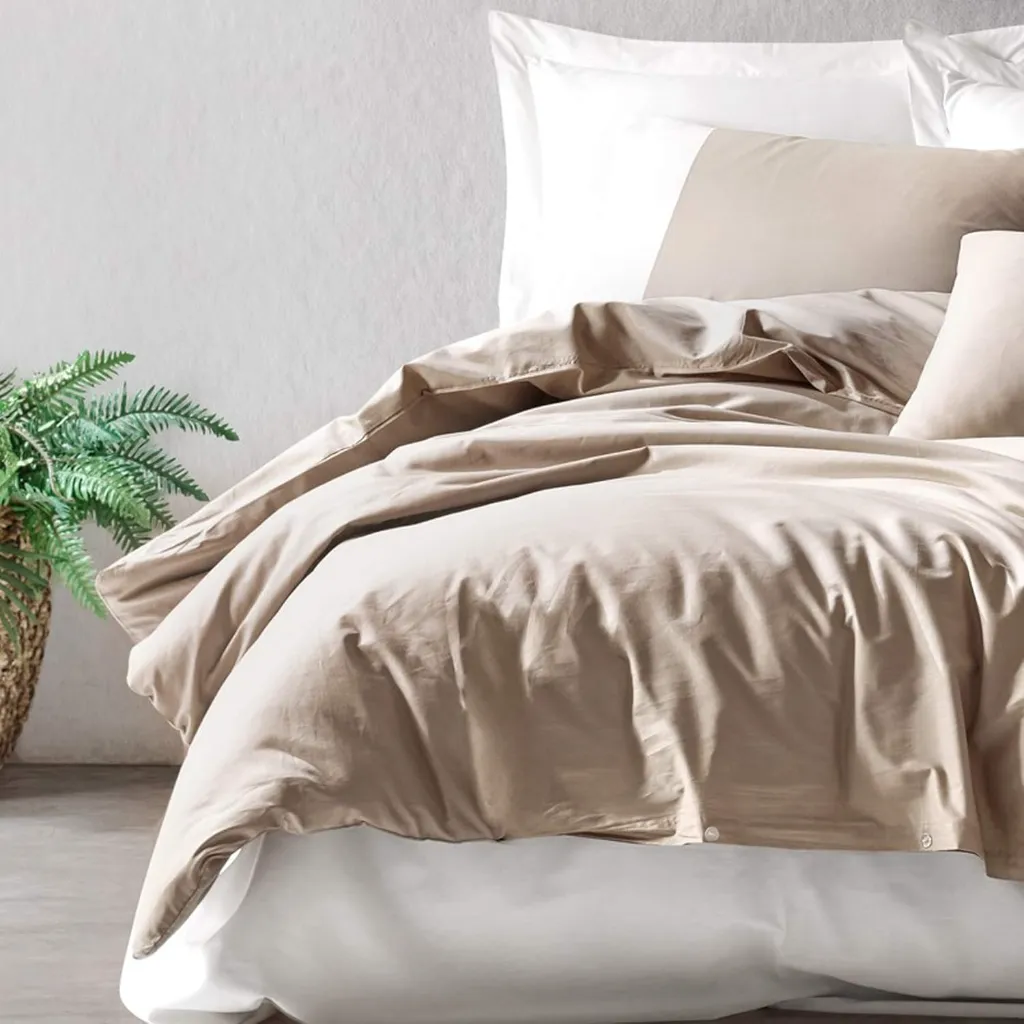 Plain Double Duvet Cover Set Vizon-Cream[2].webp