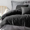 Plain Plain Double Duvet Cover Set Black-Grey[2].webp