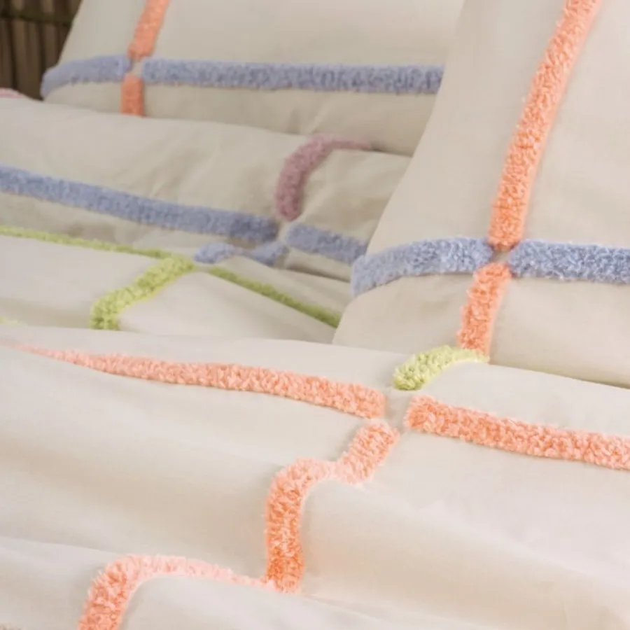 Puff Embroidered Double Duvet Cover Set Insula Pudra[3].webp