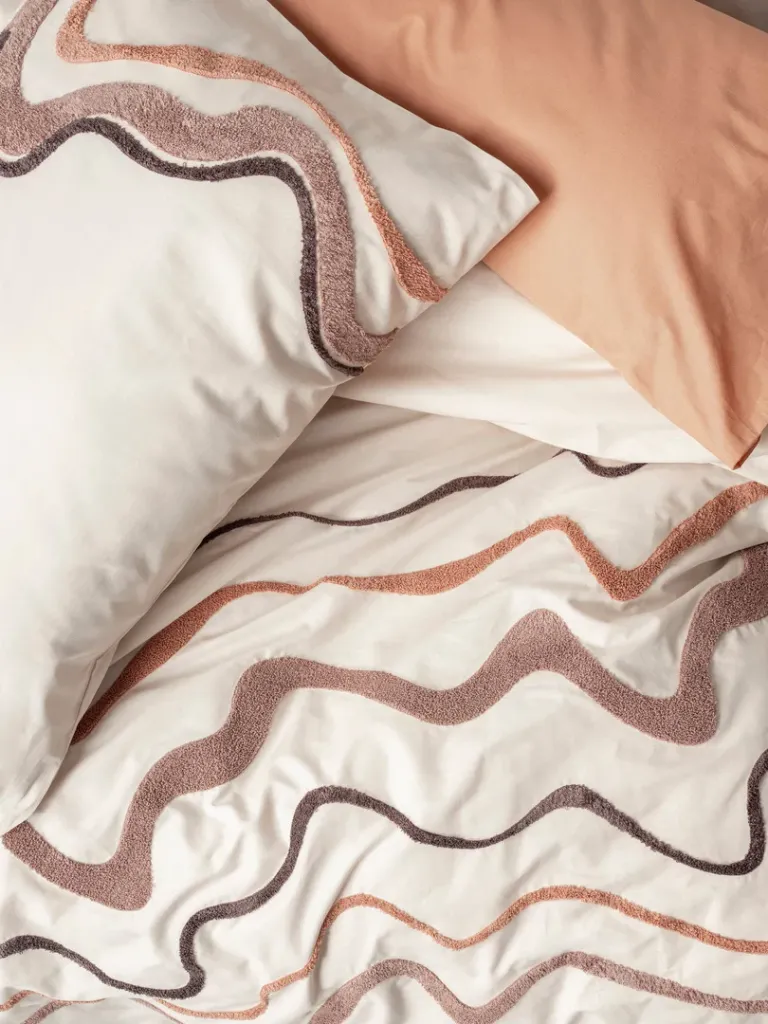 Puff Embroidered Double Duvet Cover Set Molende Caramel[2].webp
