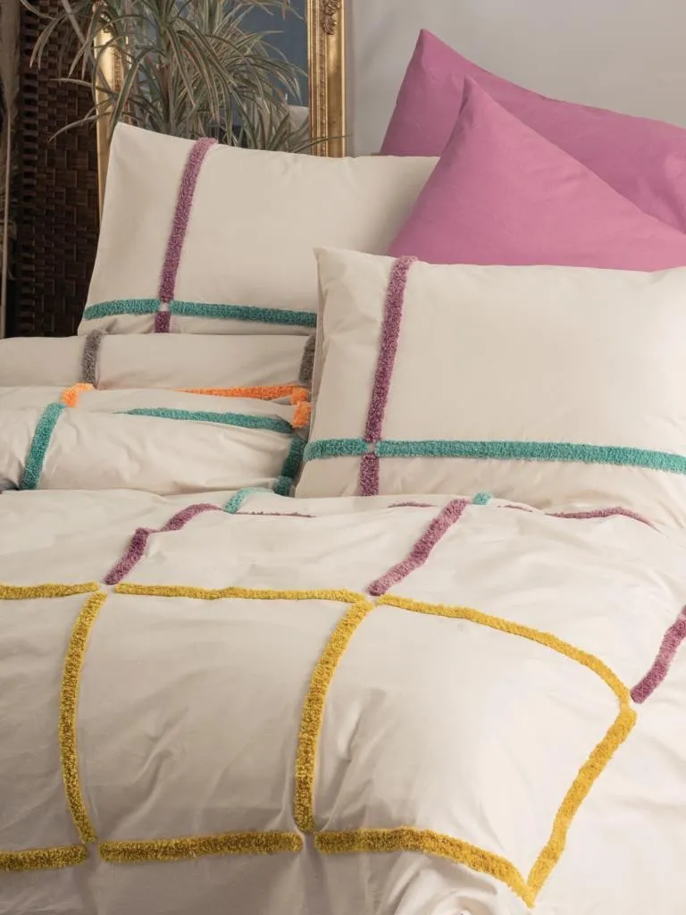 Puff Embroidered Ranforce Double Duvet Cover Set Insula Dried Rose[2].webp