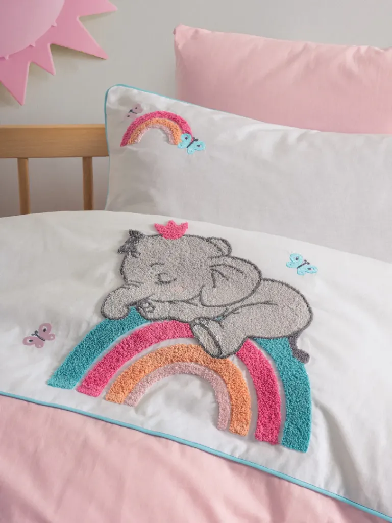 Punch Embroidered Baby Bedding Set Lucky Pink[2].webp