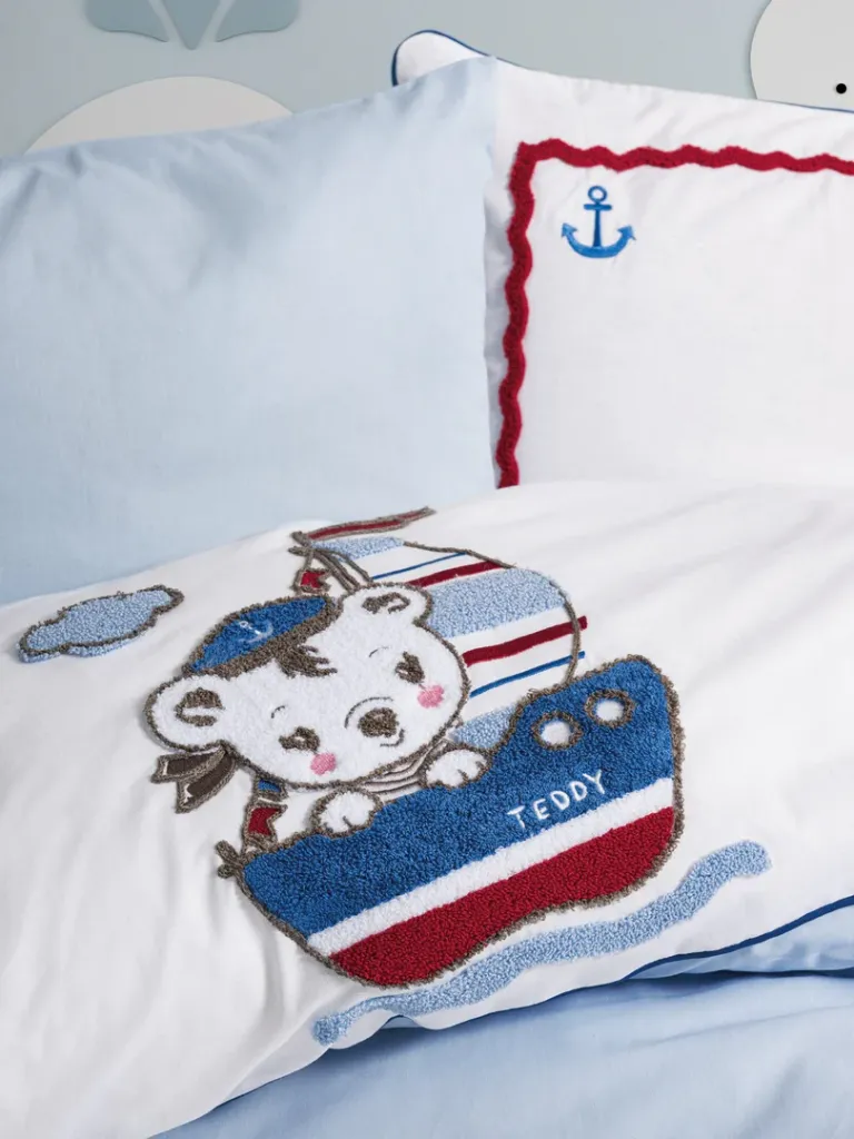 Punch Embroidered Baby Duvet Cover Set Miniyo Blue[2].webp