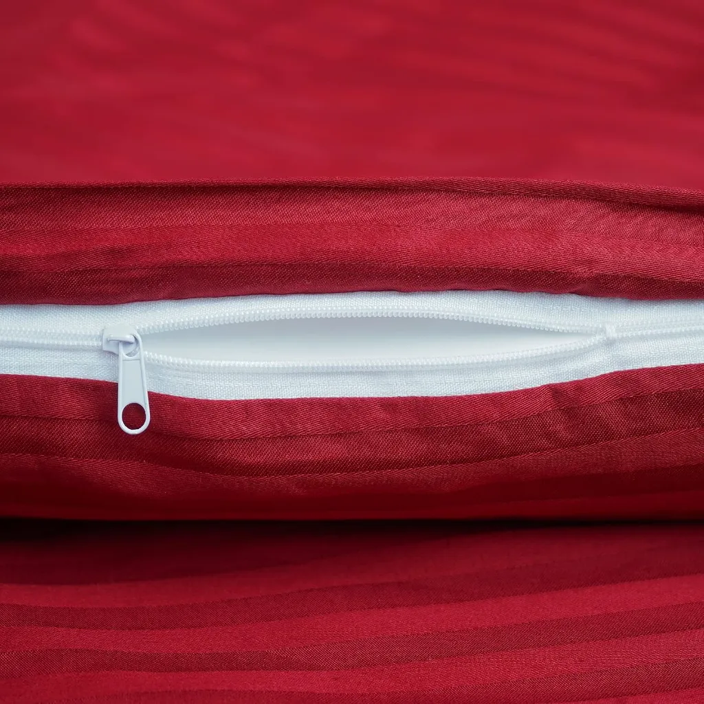 Stripe Satin Double Duvet Cover Set Claret Red[4].webp