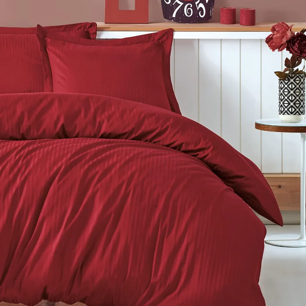 Stripe Satin Double Duvet Cover Set Claret Red[2].webp