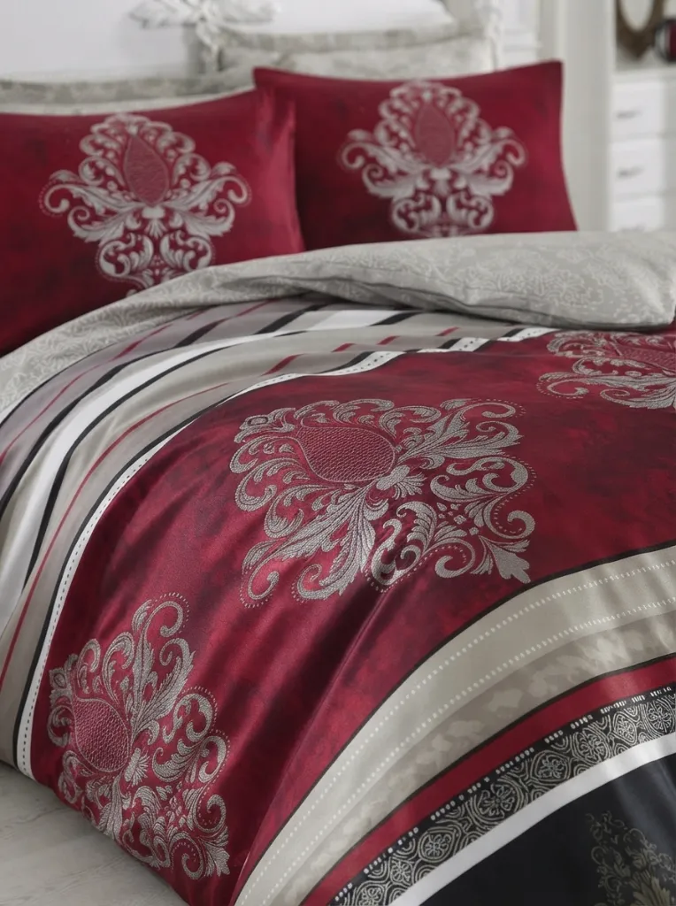 Double Bed Set Satin Duvet Azra Burgundy[2].webp