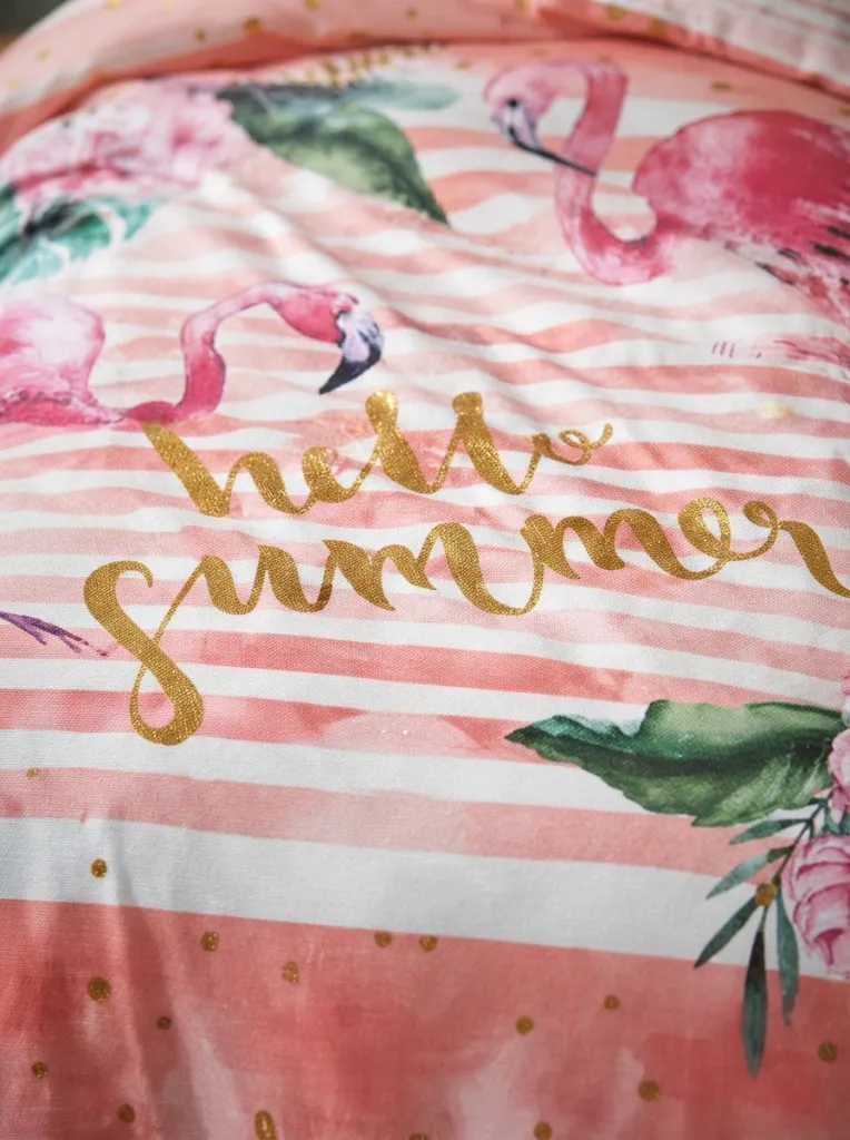 Hello Summer Single Duvet Cover Set for Girls & Boys Pink[2].webp