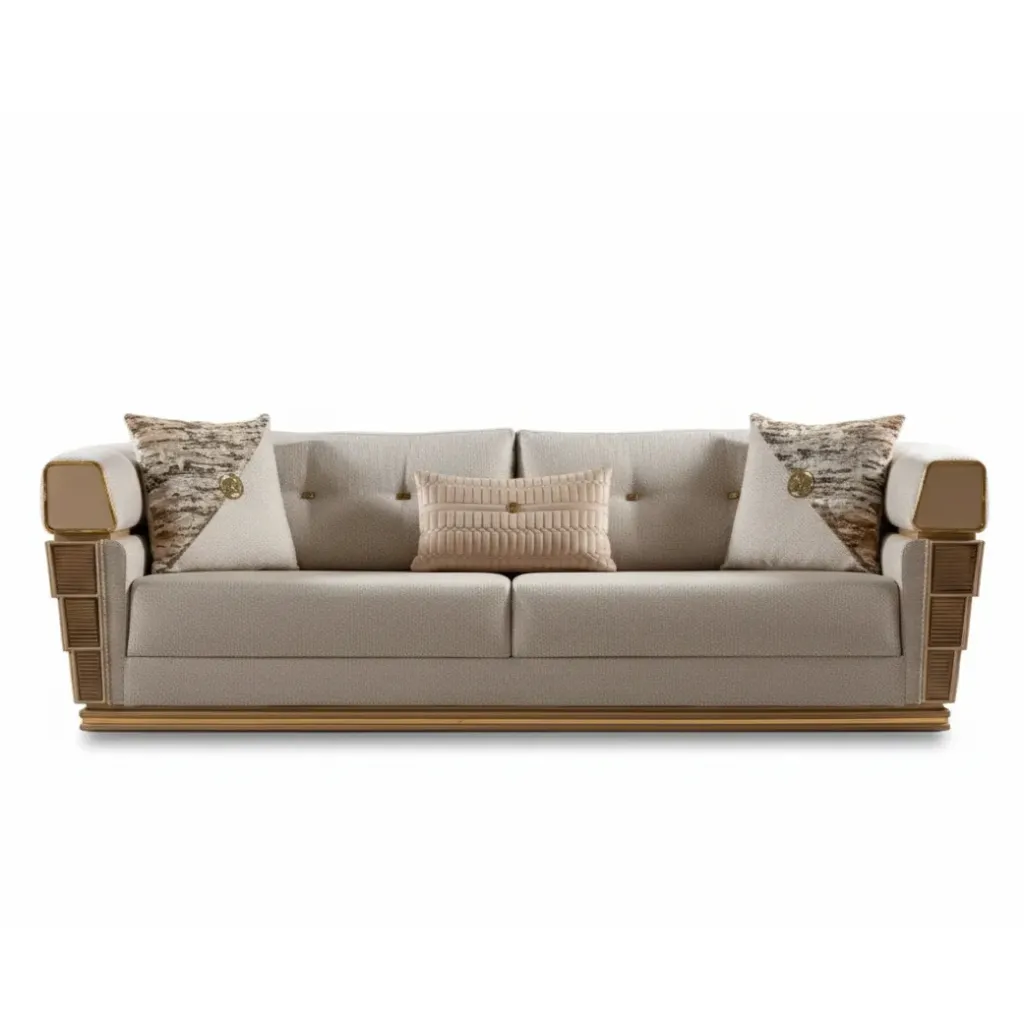 [S1762] Loft Three Seat Sofa (Mirrored Arm)