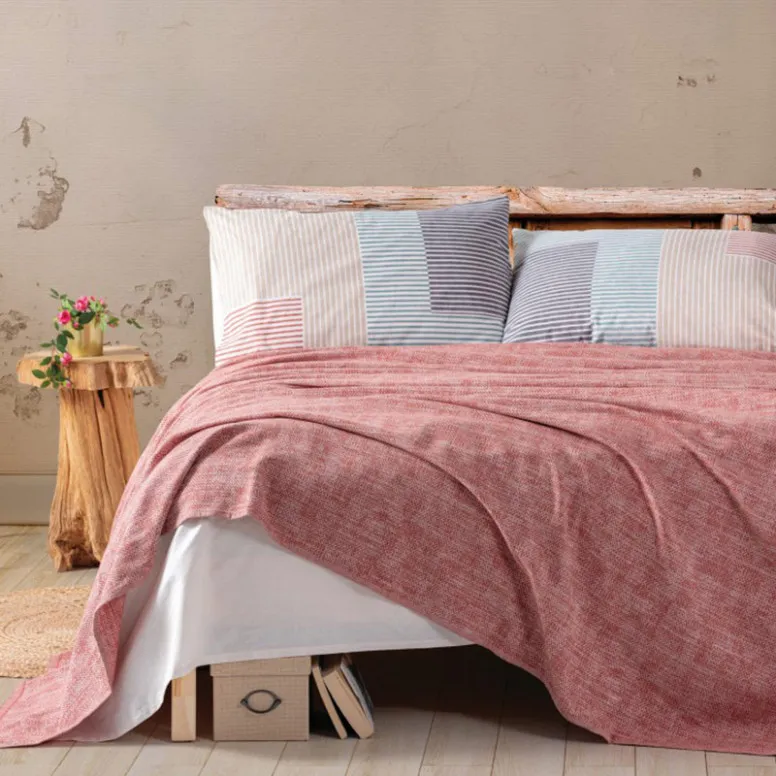 [600018560] Double Bed Set Easy Via Tile Red