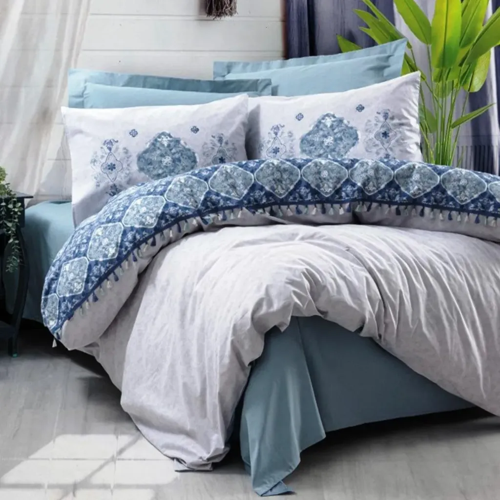[600018583] Candy Single Duvet Cover Set Jeni Blue