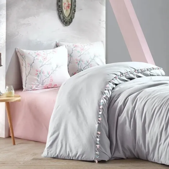 [600018584] Double Bed Set Candy Linda Grey