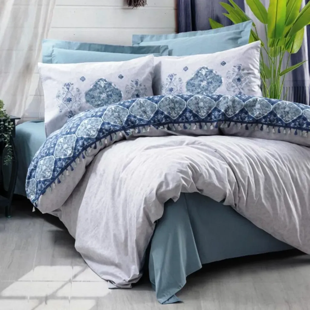[600018585] Double Bed Set Candy Jeni Blue