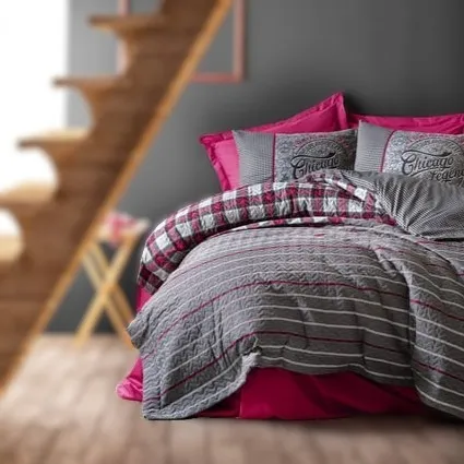 Single Bed Set Masculine Jonas Burgundy