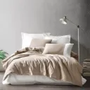 Plain Double Duvet Cover Set Vizon-Cream