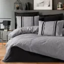 Double Bed Set Plain Bitter Grey-Black