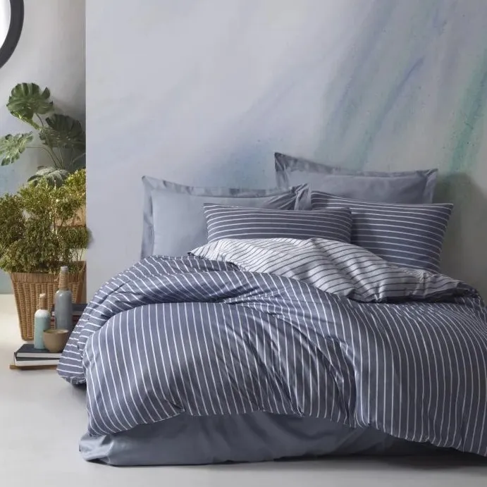 [600018621] Bamboo Double Duvet Cover Set Blue
