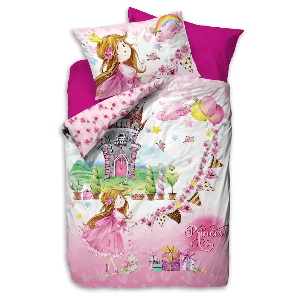 [600018653] Single Bed Set Junior Princess Pink