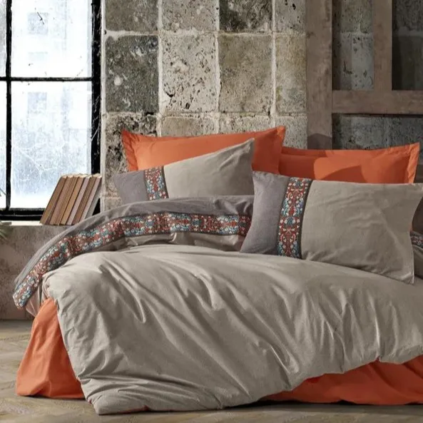 [600018688] Folk Art Double Duvet Cover Set True Cinnamon