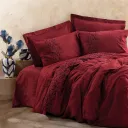 Sooty Plain Double Duvet Cover Set Burgundy