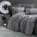 Plain Double Duvet Cover Set Sooty Grey