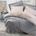 Brode Satin Double Duvet Cover Set Sheen Gray