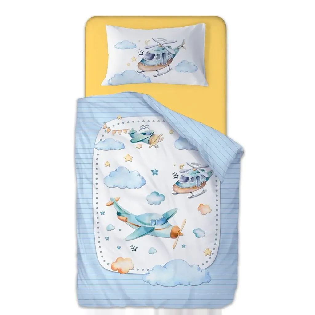 [600018758] Baby Sheet Set Airplane Blue