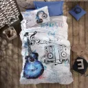 Single Sheet Set Youth Room - Guitar Blue + Fitted