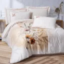 Double Elite Satin Duvet Cover Set Bouquet Ecru