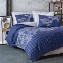 Masculine Double Duvet Cover Set Bitsy Navy Blue